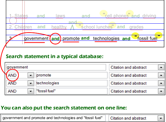 Search statement inserted into a database