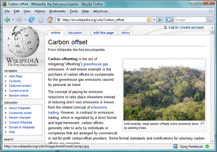 article title: Carbon Offset, Web site: wikipedia, url: wikipedia.org