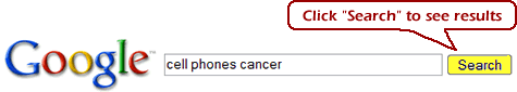 Google search for cell phones cancer