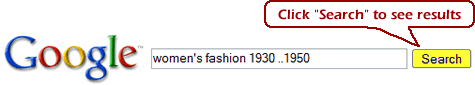 google search demonstrating using two periods betwen two dates to search for a numbers or dates in between.