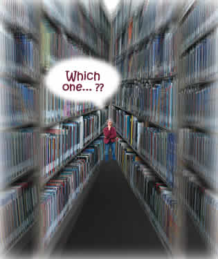 Use the book catalog to help you find things in the library.