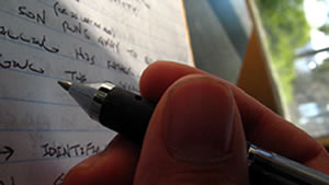 Image of a  hand writing