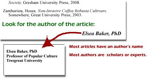 articles are usually written by scholars or experts